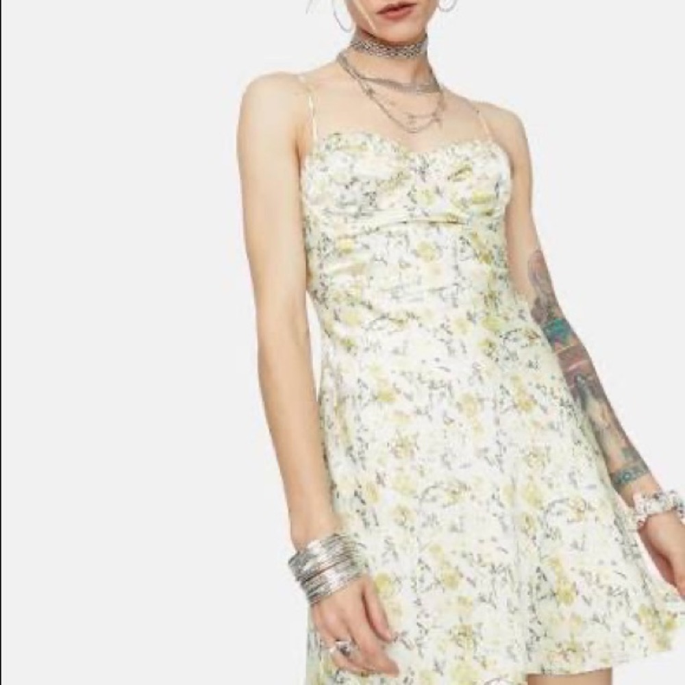 Floral satin dress
